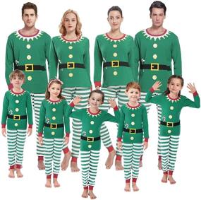 img 2 attached to 🎄 Cozy and Festive: Women's Cotton Christmas Pajamas for Family Matching | Men's Long Sleeve Sleepwear & Jammies