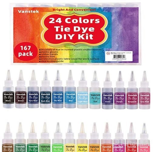 img 1 attached to ESSORT Tie Dye Kit - 5 Vibrant 120ml Fabric Paints for Homemade DIY Patterns, Clothing, Shirts, and Dresses - Permanent Colorful Designs - Fun Party Activity review by Kevin Dow