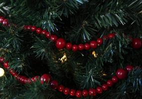 img 3 attached to 🎄 One Holiday Way: 9-Foot Long Rustic Dark Red Wood Bead Garland - Assorted Sizes Christmas Tree Decoration for Shabby Chic Farmhouse Home Decor