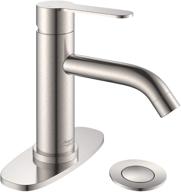 🚰 brushed nickel bathroom faucet with pop up drain assembly, deck plate, and single handle - 1 or 3 hole sink faucet with sink drain - 1.2 gpm logo