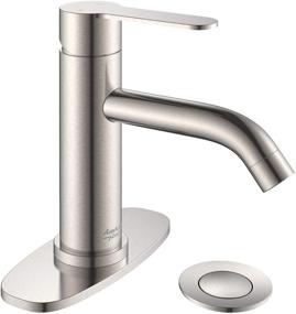 img 4 attached to 🚰 Brushed Nickel Bathroom Faucet with Pop Up Drain Assembly, Deck Plate, and Single Handle - 1 or 3 Hole Sink Faucet with Sink Drain - 1.2 GPM