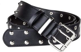 img 4 attached to Samtree Studded Grommet Square Leather Men's Accessories