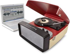 img 2 attached to 🎵 Crosley CR6010A-RE Колледж УСБ-проигрыватель с программным обеспечением для записи и редактирования звука, красный и кремовый.