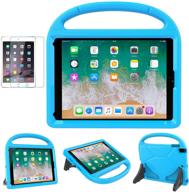 📱 moxotek kids case - ipad 9.7 2018/2017 / air 1/2 / pro 9.7 - durable shockproof protective handle stand bumper cover with screen protector - apple 9.7 inch 5th/6th generation - blue logo