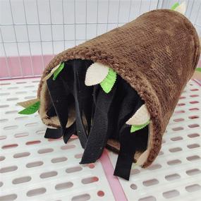 img 2 attached to 🌳 Forest Leaf Hideout Bedding: Pet Small Animal Tunnel House for Chinchillas, Hedgehogs, Rats, Sugar Gliders - Play Tube Toy Hideaway for Playing, Sleeping, Hunting, Resting