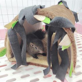img 1 attached to 🌳 Forest Leaf Hideout Bedding: Pet Small Animal Tunnel House for Chinchillas, Hedgehogs, Rats, Sugar Gliders - Play Tube Toy Hideaway for Playing, Sleeping, Hunting, Resting
