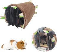 🌳 forest leaf hideout bedding: pet small animal tunnel house for chinchillas, hedgehogs, rats, sugar gliders - play tube toy hideaway for playing, sleeping, hunting, resting logo