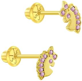 img 3 attached to 🦄 Enchanting Zirconia Unicorn Earrings: Adorable Jewelry for Infants and Toddler Girls