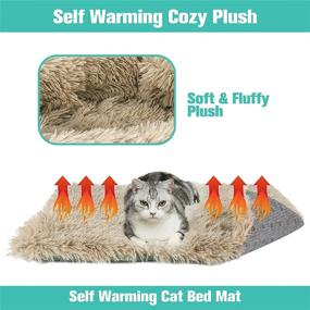 img 2 attached to SCENEREAL 2-in-1 Self-Warming Cat Bed Mat for Small Cats and Dogs - Soft Plush Mat 🐶 with Non-Slip Bottom, Washable Pet Mat for Cozy Autumn and Winter Indoor Snooze Sleeping for Kittens and Puppies