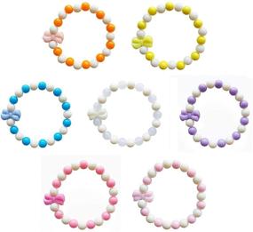 img 2 attached to Girls Straw Bracelets Assorted Colors