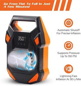img 2 attached to 🚗 2020 Autobots Portable Air Compressor Pump - 12v Tire Inflator with Digital Pressure Gauge - Ideal for Automobiles, Car & Bike Tires - Includes Hose & Accessories