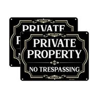 🚫 no trespassing signs - private property metal - 10x7 inch - rust-free aluminum logo