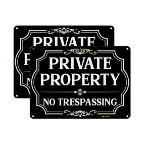 img 4 attached to 🚫 No Trespassing Signs - Private Property Metal - 10X7 Inch - Rust-Free Aluminum