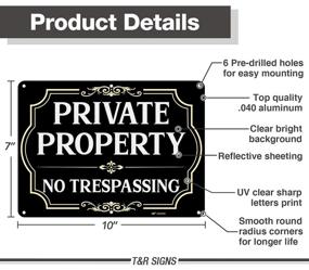 img 3 attached to 🚫 No Trespassing Signs - Private Property Metal - 10X7 Inch - Rust-Free Aluminum