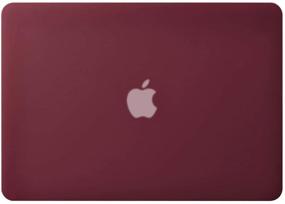 img 2 attached to 🍷 Affordable UESWILL MacBook Air 13 inch Case - Wine Red with Black Keyboard Cover and Microfiber Cloth