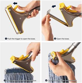 img 3 attached to 🧹 Yocada Heavy Duty Cotton Loop-Open Wet String Mop - Industrial Grade, 61in Long with Iron Pole - for Commercial Floor Cleaning of Hardwood, Ceramic, Marble, Tile, Laminate - Ideal for Home Kitchen