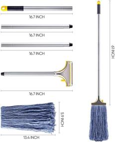 img 2 attached to 🧹 Yocada Heavy Duty Cotton Loop-Open Wet String Mop - Industrial Grade, 61in Long with Iron Pole - for Commercial Floor Cleaning of Hardwood, Ceramic, Marble, Tile, Laminate - Ideal for Home Kitchen