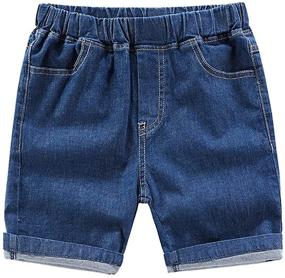img 4 attached to 🩳 ZiweiStar Toddler Kids Cute Denim Shorts - Elastic Waist, Ripped, Summer Casual Pants for Boys and Girls, Ages 2-8T