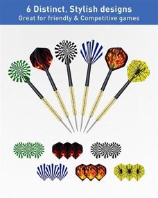 img 2 attached to 🎯 KATIZO Steel Tip Darts Set - 18 Pcs Premium Professional Metal Tip Darts with Flights & Tools – 6 Shapes Metal Darts included!