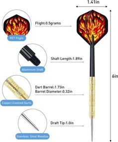 img 1 attached to 🎯 KATIZO Steel Tip Darts Set - 18 Pcs Premium Professional Metal Tip Darts with Flights & Tools – 6 Shapes Metal Darts included!