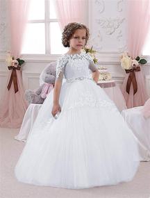 img 1 attached to 🌸 Stunning Abaowedding Flower Girls Long First Communion Dresses: Perfect for Pageants, Proms, and Ball Gowns!