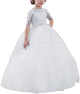 🌸 stunning abaowedding flower girls long first communion dresses: perfect for pageants, proms, and ball gowns! logo