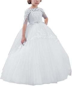 img 4 attached to 🌸 Stunning Abaowedding Flower Girls Long First Communion Dresses: Perfect for Pageants, Proms, and Ball Gowns!