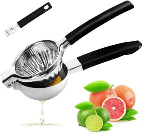 img 4 attached to Stainless Steel Lemon Squeezer with Zester Peeler - Large Bowl Manual Citrus Press Juicer Handheld Lemon Lime Squeezer Tool