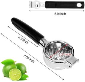 img 3 attached to Stainless Steel Lemon Squeezer with Zester Peeler - Large Bowl Manual Citrus Press Juicer Handheld Lemon Lime Squeezer Tool