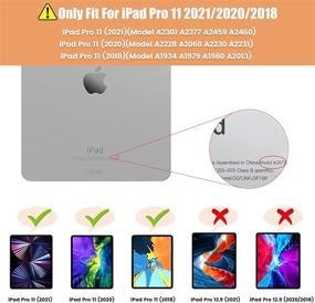 img 3 attached to Чехол Infiland для iPad Pro 11 дюймов 3-го поколения - триптих с держателем для Apple Pencil, прозрачная задняя панель HD - совместим с iPad Pro 11 2018/2020/2021 - розовое золото - поддерживает функцию автоматического включения/отключения.