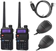 📻 baofeng tri-power two-way radio transceiver: 2 pack 8w radios with bonus extras, black logo