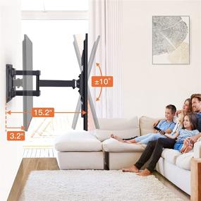 img 2 attached to Swivel Articulating TV Wall Mount Bracket with Full Motion Extension and Tilt Arms - Fits 26-55 inch LED LCD OLED 4K Flat Curved TV - Max VESA 400x400mm, Supports up to 100lbs - Perlegear