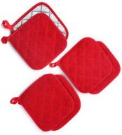 🔥 6 pack of heat resistant hot mat coasters - pure cotton potholders set, 7"x7" ideal for everyday kitchen cooking and baking logo