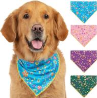 🐶 odi style dog bandana girl - 4 pack silky, soft puppy dog bandanas for stylish floral accessories, scarf, handkerchief, bibs for small medium large dogs, cats, puppies & pets логотип