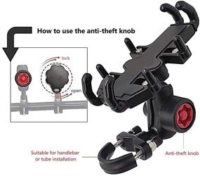 img 1 attached to 📱 Универсальный держатель для мотоцикла GIVUBES: велосипедный держатель для телефона с рукояткой U-образной гайкой и адаптером сферической основы 10 мм под углом.