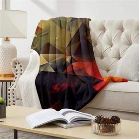 img 1 attached to 🔶 Vibrant 3D Diamond Geometry Printed Hooded Blanket: Adult Wearable Plush Blanket with Sherpa Fleece, Perfect for Winter & Home Décor - 60X80 Inch