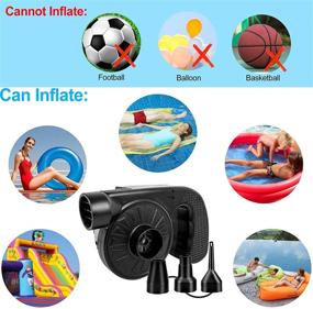 img 2 attached to 🔌 Portable Rechargeable Electric Air Pump for Pool Inflatables - 4000mAh, 3 Nozzle Deflator/Inflator - Ideal for Airbeds, Mattresses & Swimming Pools