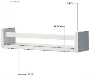 img 1 attached to Универсальный и модный набор из двух белых подвесных полок для детской комнаты Wallniture Utah из дерева