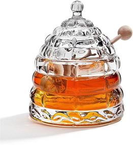 img 1 attached to 🐝 Exquisite Studio Silversmith Beehive Crystal Honey Jar: A Captivating Blend of Style and Functionality