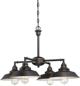 img 4 attached to 💡 Westinghouse Lighting 6343300 4-Light Iron Hill Chandelier, Oil Rubbed Bronze with Highlights and White Interior – Ideal for Indoor Spaces