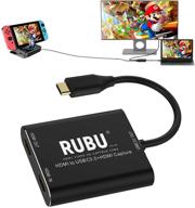 🔌 rubu адаптер hdmi to usb для захвата видео: запись 1080p60 с минимальной задержкой для ps5, ps4, xbox one, switch, wii, dslr. логотип