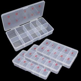 img 4 attached to 💅 Maximize Your Nail Art Organization with 4 Pack Plastic Storage Boxes: Perfect for Empty False Nail Storage, Art Tips & More!