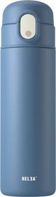 img 4 attached to 🥤 18 Oz Stainless Steel Kids Thermos Water Bottle with Straw and Lid - Ideal for Biking, Running, Camping, School, Office, or Car (Blue)