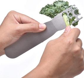 img 3 attached to 🌿 Stainless Steel Herb Stripper - Efficient Zip Tool for Kale, Chard, Collard Greens, Thyme, and Rosemary