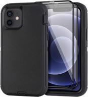 📱 aopuly iphone 12/12 pro case 6.1'' with 2 screen protector - full body rugged military grade cover offering shockproof protection (black1) logo