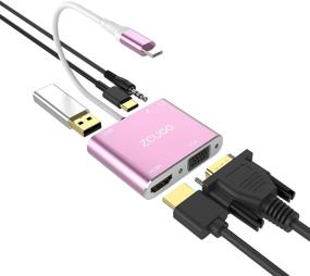 img 4 attached to Адаптер USB C Hub ZCUOO: HDMI VGA мультипорт для ноутбуков с USB 3.0 и Nintendo (USB PD100W Audio)