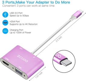 img 2 attached to Адаптер USB C Hub ZCUOO: HDMI VGA мультипорт для ноутбуков с USB 3.0 и Nintendo (USB PD100W Audio)