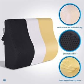 img 1 attached to 🪑 LARROUS 100% Memory Foam Lumbar Back Support Pillow for Car Seat - Relieves Lower Back Pain and Promotes Proper Posture - Adjustable Strap for Office Chair, Desk Chair, Wheelchair (Black)