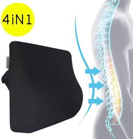 img 3 attached to 🪑 LARROUS 100% Memory Foam Lumbar Back Support Pillow for Car Seat - Relieves Lower Back Pain and Promotes Proper Posture - Adjustable Strap for Office Chair, Desk Chair, Wheelchair (Black)