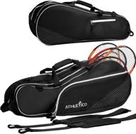athletico 6 racquet tennis bag: lightweight and padded for ultimate racket protection - perfect for pros and beginners, unisex design fits anyone! logo